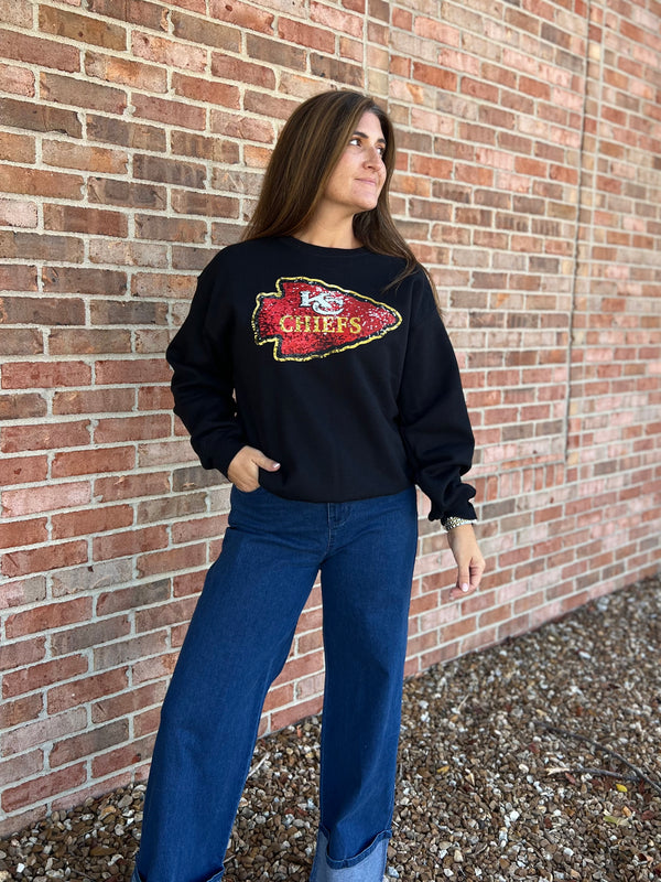 FAUX SEQUINS CHIEFS SWEATSHIRT