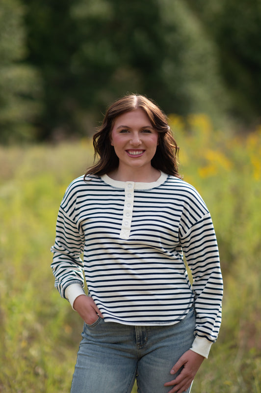 STRIPED HENLEY TOP