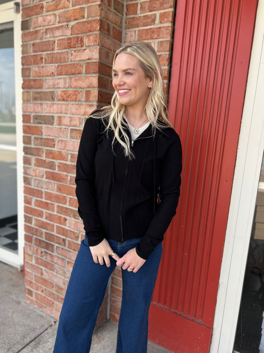 OWN THE NIGHT BLACK ZIP UP