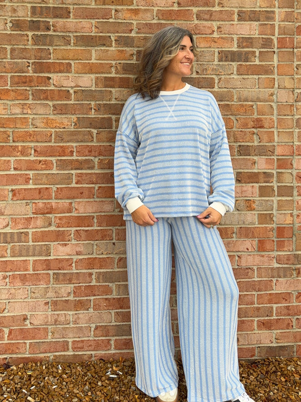 RIBBED STRIPED MATCHING SET- 3 COLORS