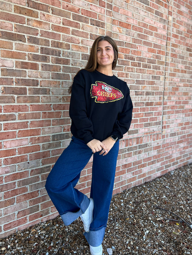 FAUX SEQUINS CHIEFS SWEATSHIRT