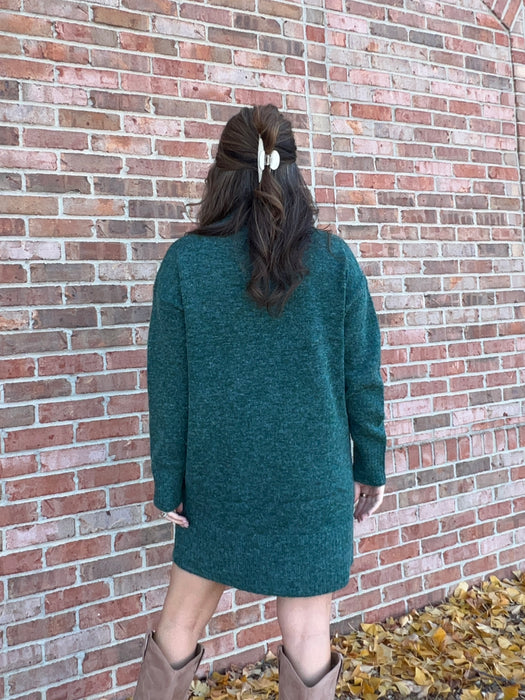 DARK GREEN SWEATER DRESS