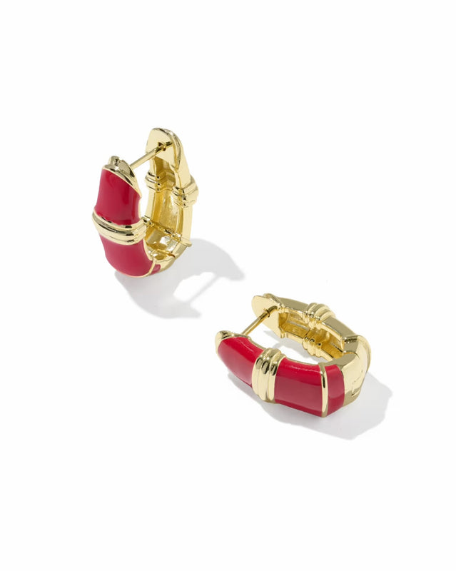 COURTNEY ENAMEL HUGGIE HOOP
