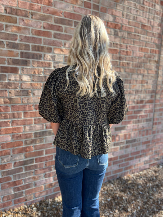 LEOPARD TIE TOP