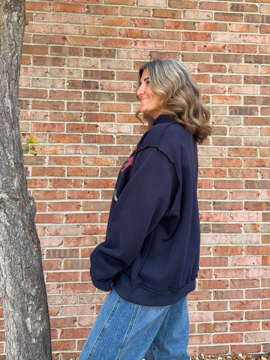 LUCKY DUCK MOCK NECK SWEATSHIRT