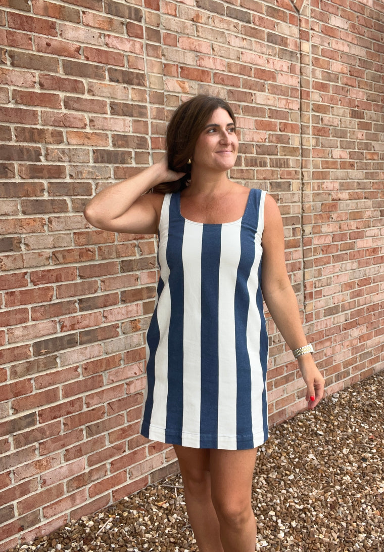 INDIGO STRIPED DRESS