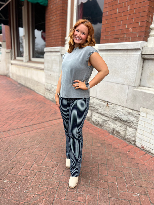 OPEN DOORS CAP SLEEVE TEE- 2 COLORS