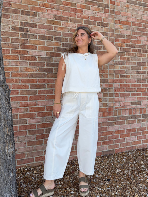 WHITE DENIM TANK TOP