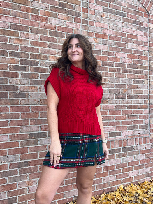 CROPPED RED SWEATER