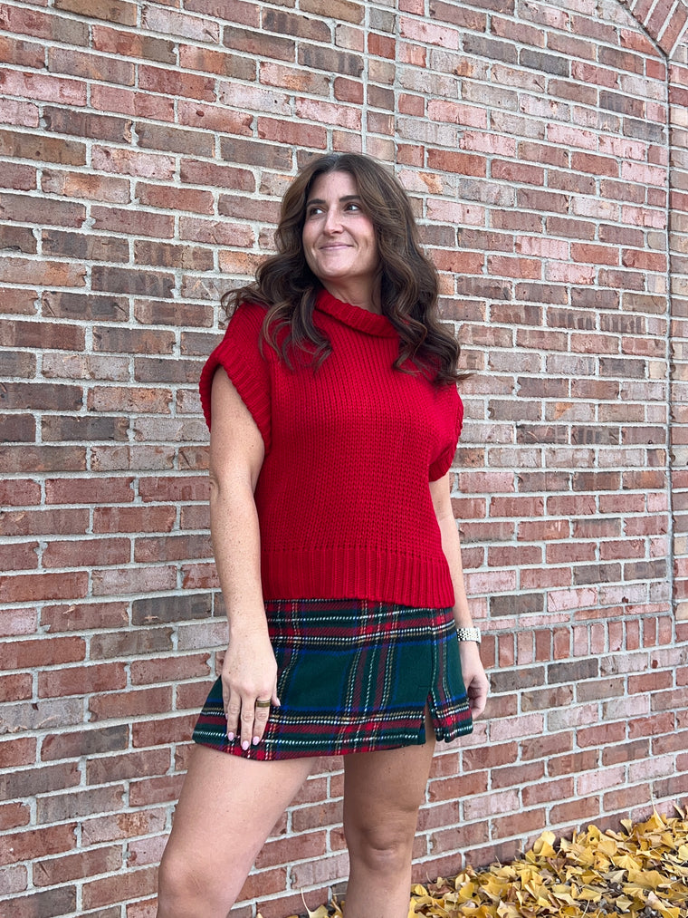 CROPPED RED SWEATER