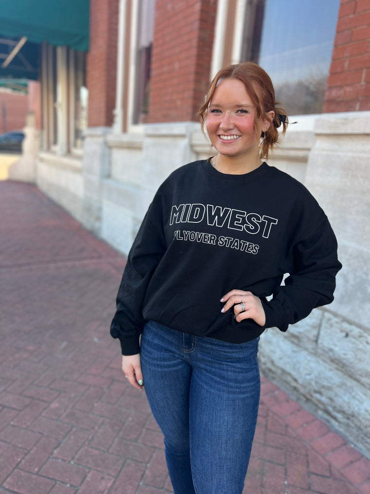 MIDWEST FLYOVER STATES GRAPHIC SWEATSHIRT