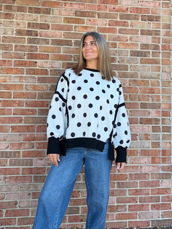 POLKA DOT SWEATSHIRT