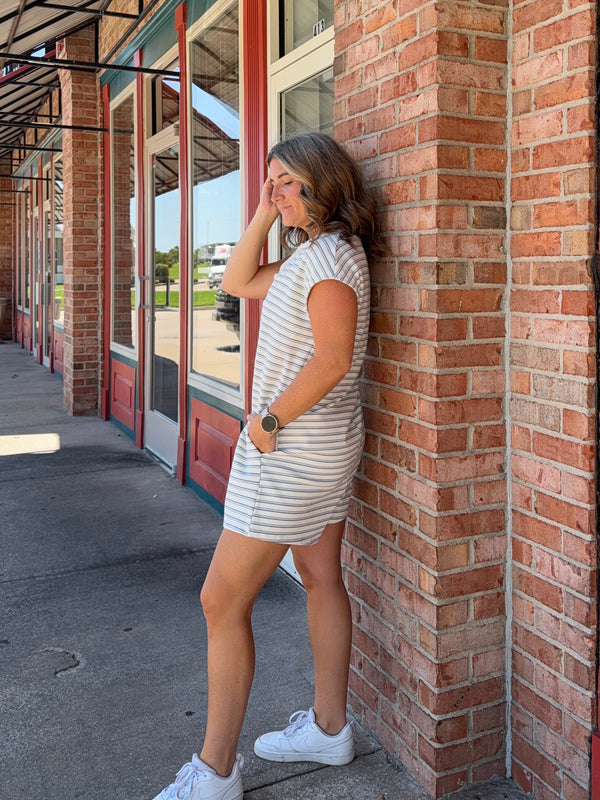 BABY'S BLUE STRIPED ROMPER