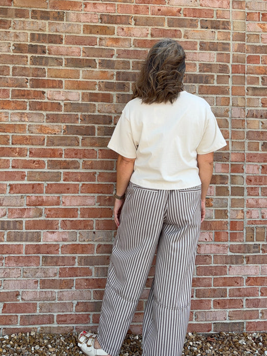 BROWN STRIPED PANTS