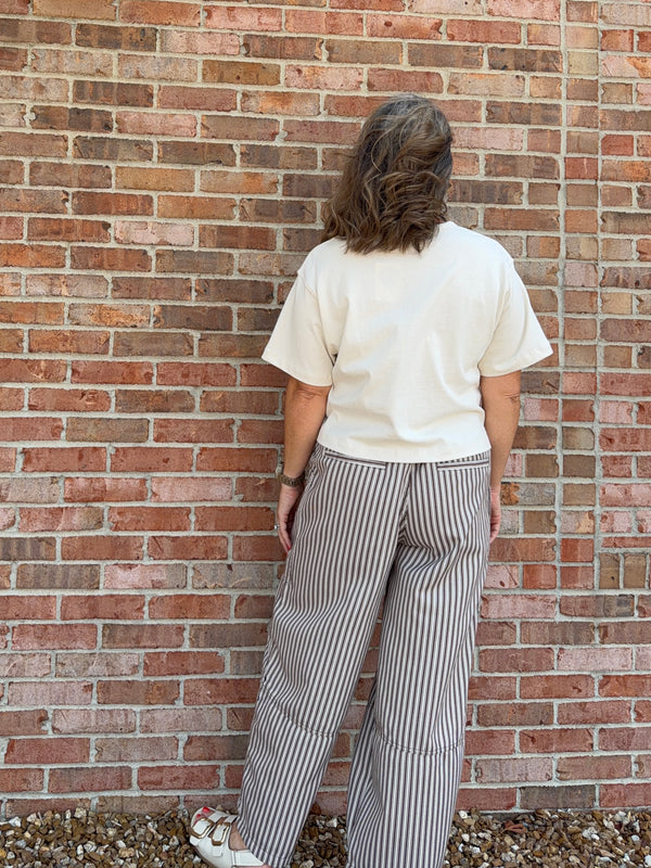 BROWN STRIPED PANTS