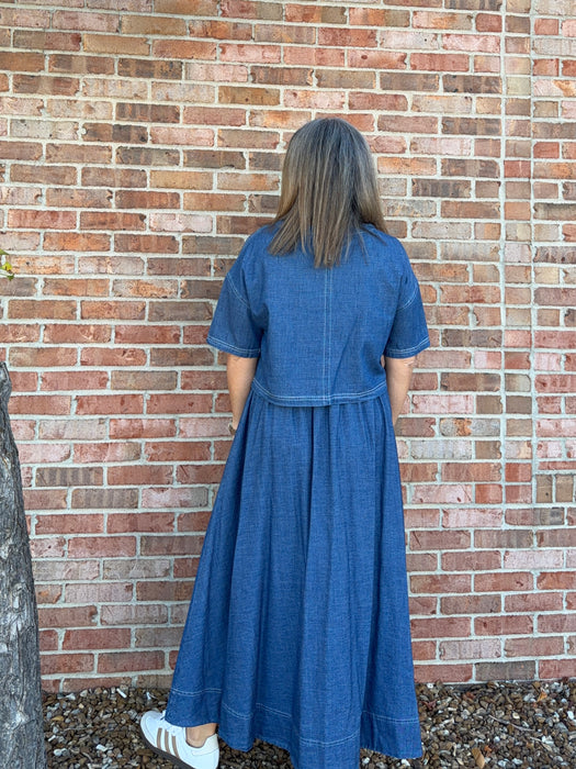 DENIM CROPPED TOP