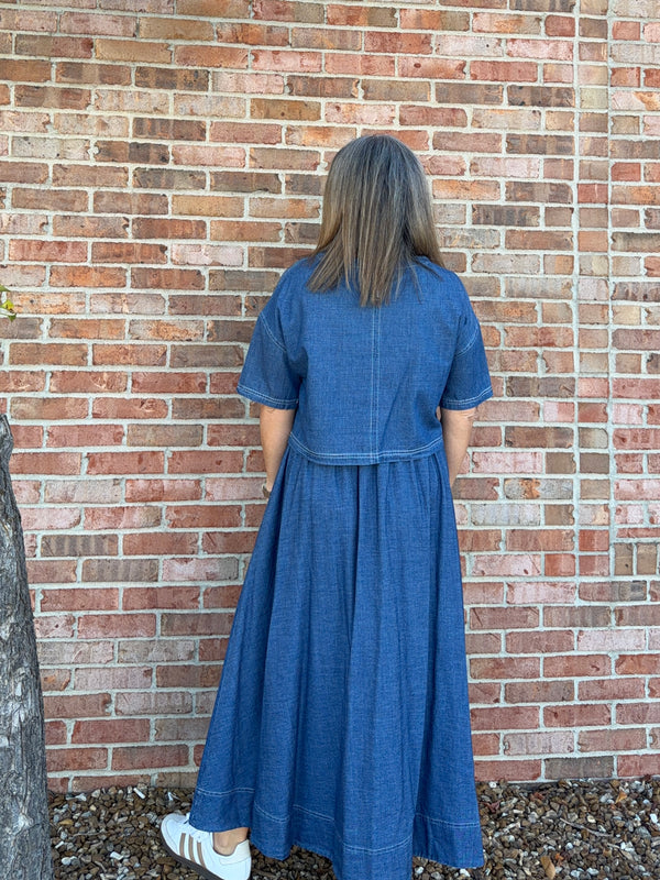 DENIM CROPPED TOP