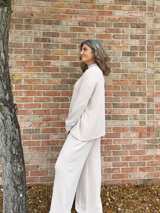 RIBBED MOCK NECK SET- 2 COLORS
