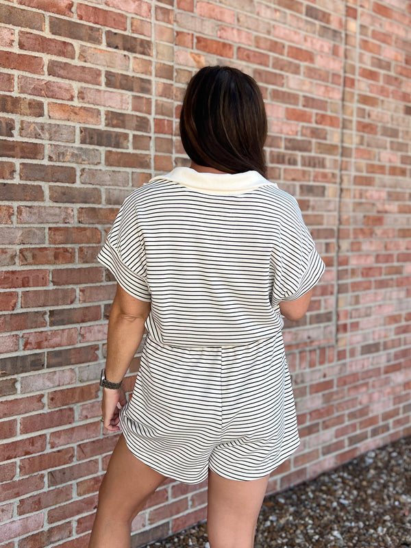 WINDY ROADS STRIPED ROMPER