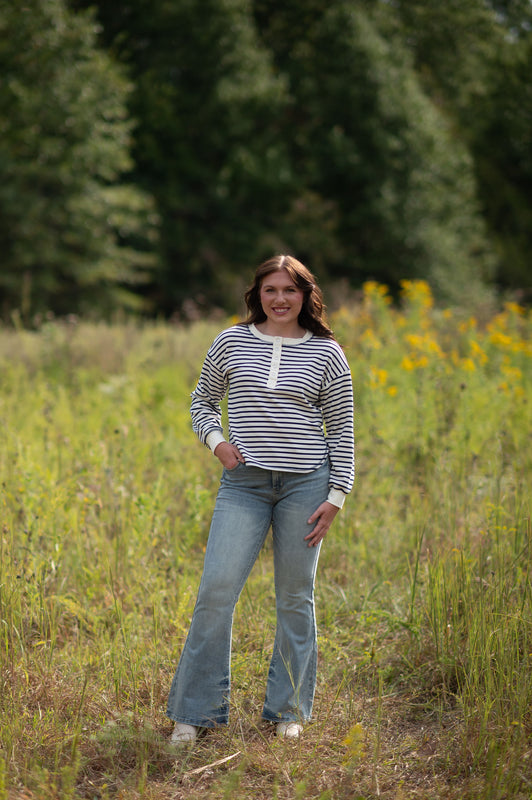STRIPED HENLEY TOP