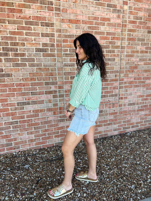 DOUBLE BUTTON DAD SHORTS- 2 COLORS