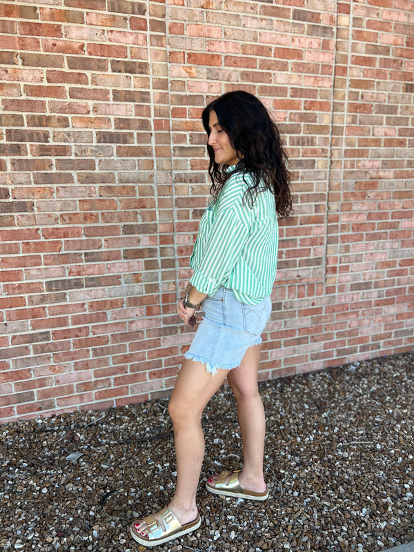 DOUBLE BUTTON DAD SHORTS- 2 COLORS