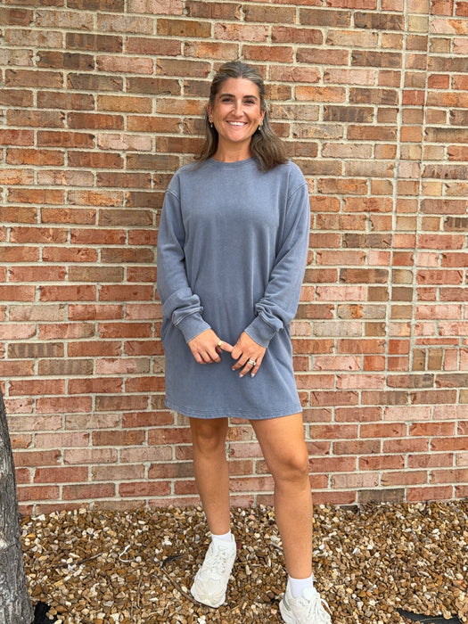 SWEATSHIRT DRESS- 3 COLORS