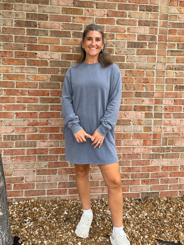 SWEATSHIRT DRESS- 3 COLORS