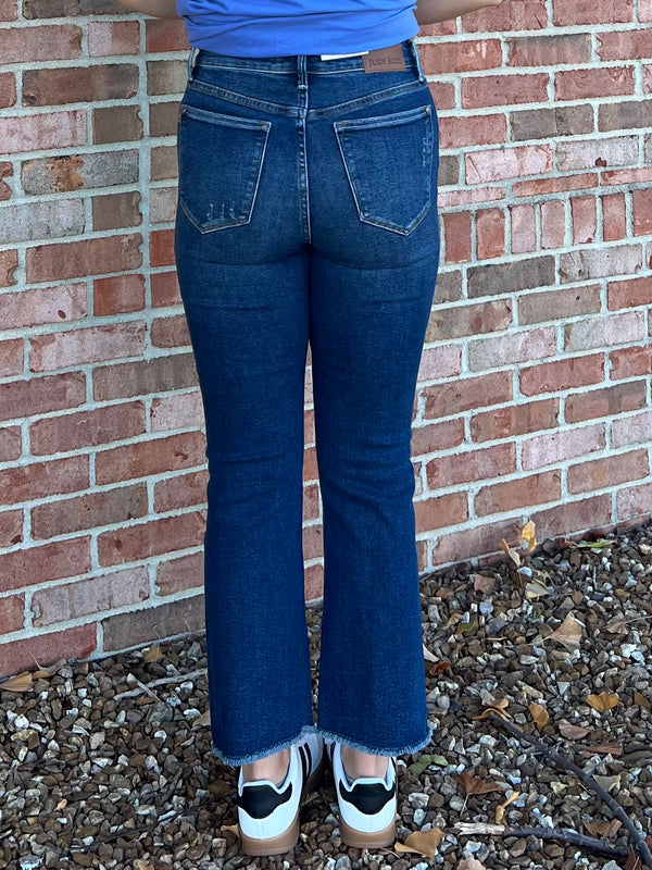 DARK WASH KICK FLARE JEAN