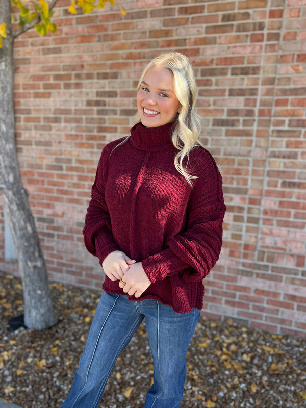 CRANBERRY CHUNKY SWEATER