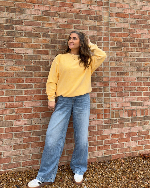 ELASTIC WAIST BAGGY JEANS