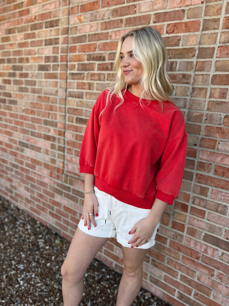RADIANT IN RED CREWNECK