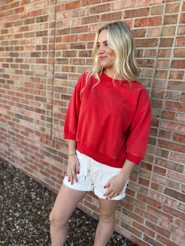 RADIANT IN RED CREWNECK