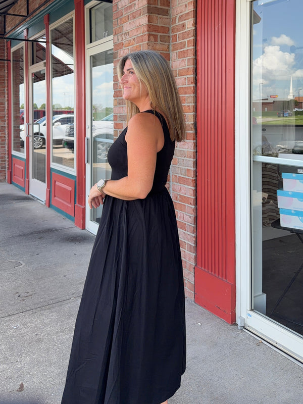 MIX MEDIA MIDI DRESS