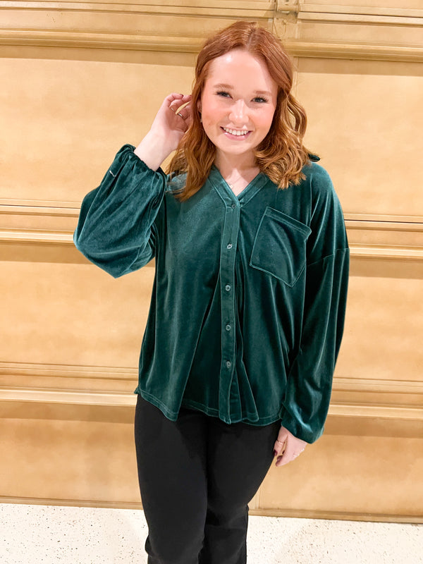WINTERTIME BUTTON UP- 2 COLORS