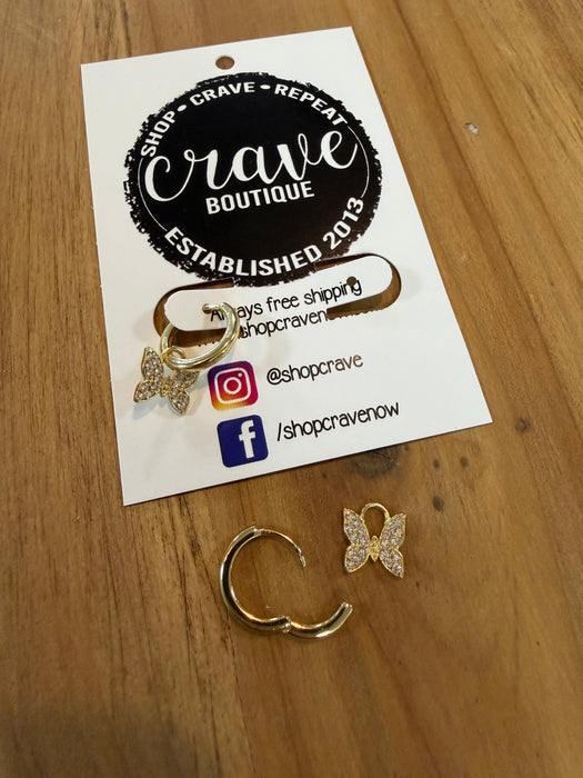 BUTTERLY CHARM HUGGIE HOOP