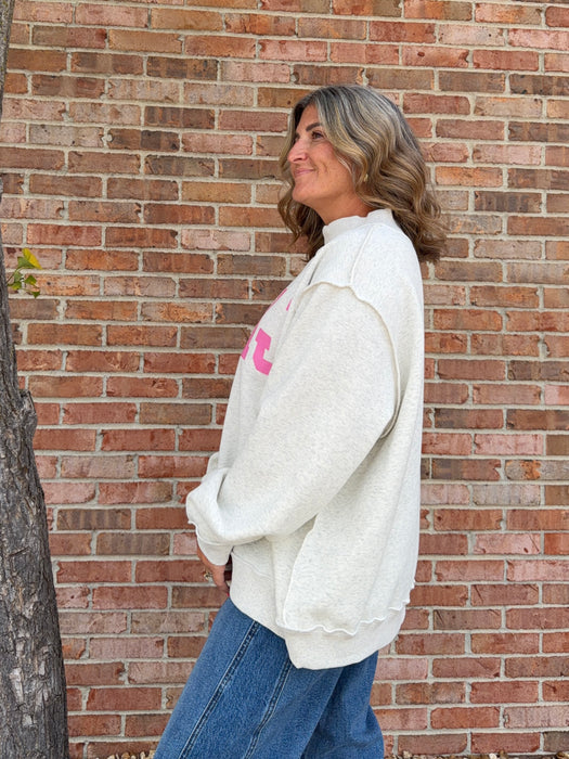 MAHJ REVERSIBLE MOCK NECK SWEATSHIRT