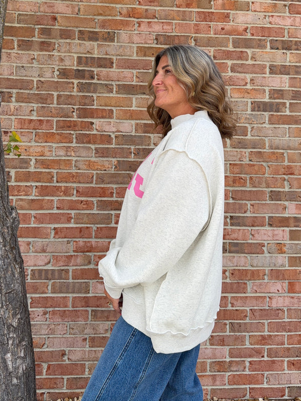 MAHJ REVERSIBLE MOCK NECK SWEATSHIRT