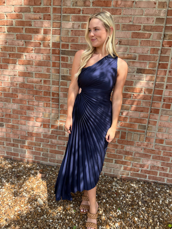 blue one shoulder wedding guest dress Leely Women Royal Blue Mermaid Long Wedding Guest Dress with Cape Satin One Shoulder Backless Evening Dress