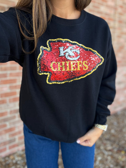 FAUX SEQUINS CHIEFS SWEATSHIRT