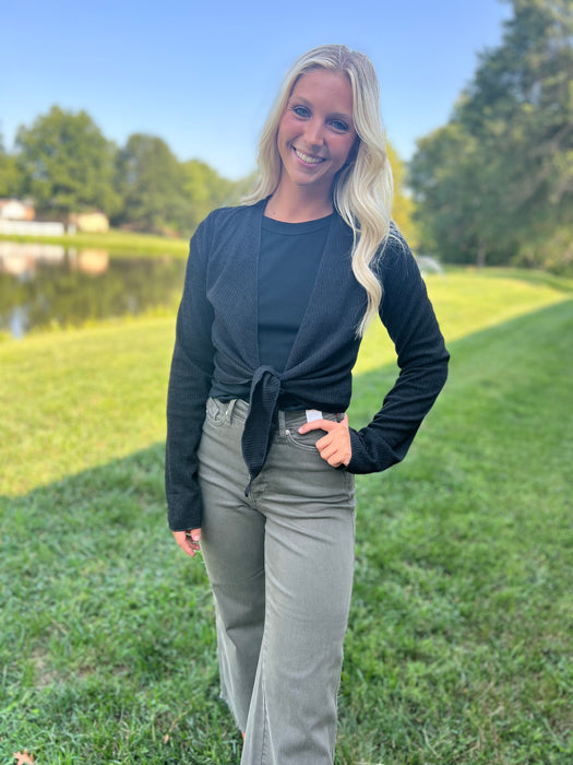 BLACK WRAP CARDIGAN