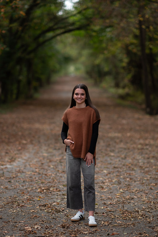 RUST SWEATER VEST