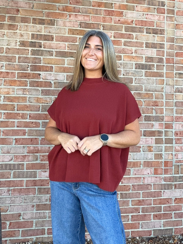 BOXY MOCK NECK SWEATER- 4 COLORS