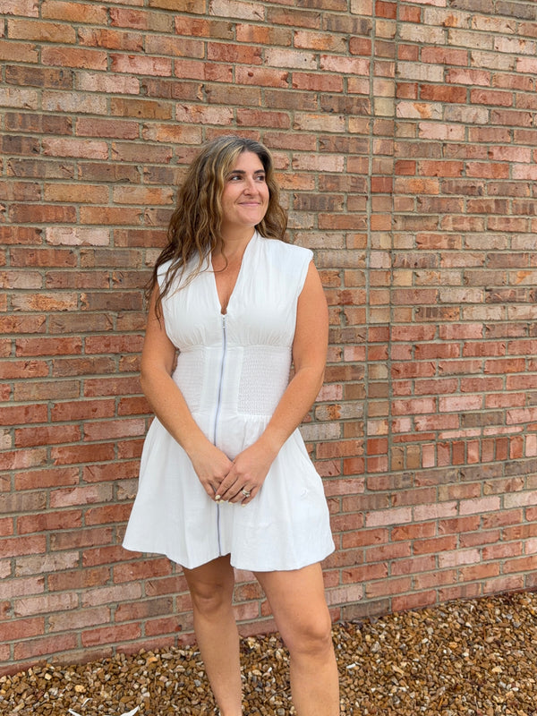 SHOULDER PAD DRESS- 2 COLORS
