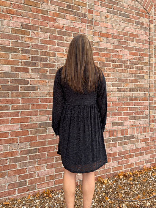 TEXTURED VELVET DRESS