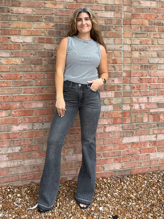 GRAY RELEASE HEM JEANS
