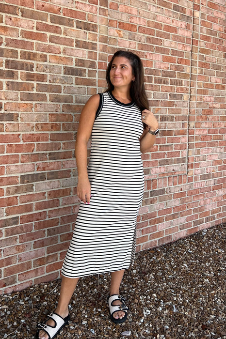 NICE TO MEET YOU STRIPED MIDI
