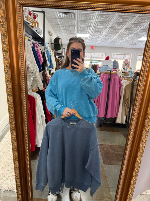 ACID WASH SWEATSHIRT- 5 COLORS