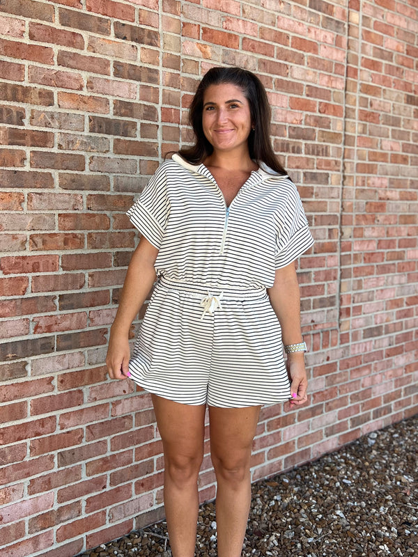 WINDY ROADS STRIPED ROMPER