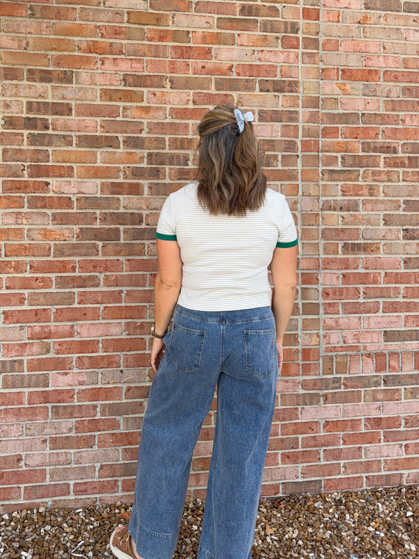 FRONT SEAM DENIM PANTS